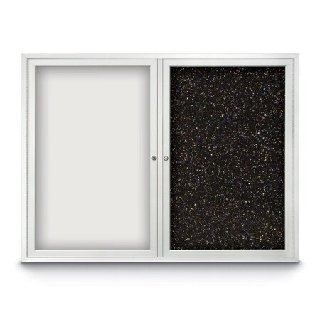 United Visual Products Corkboard, 72"x48", Cork/Black UV434H-BLACK-CORK